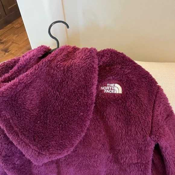 North Face Youth Hooded Furry Jacket Purple Size 10 Girls - Picture 6 of 8